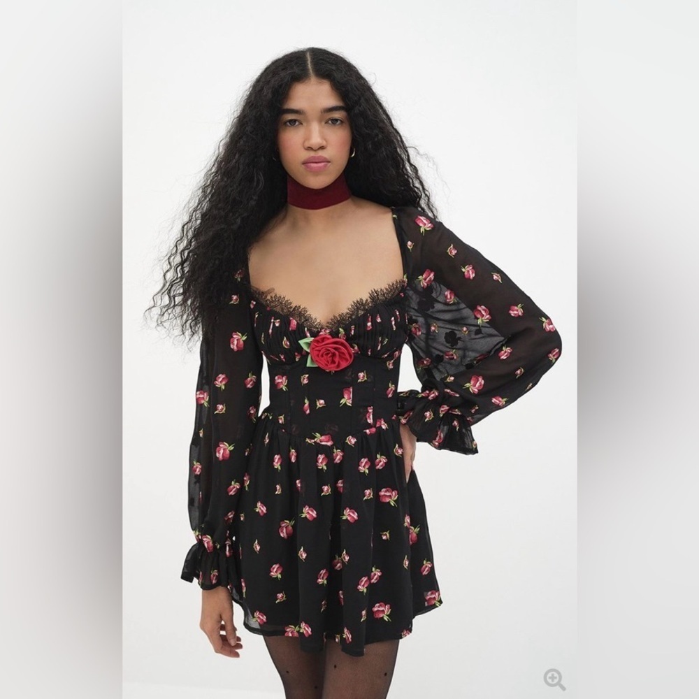 NWT For Love & Lemons Wren Corset Mini Dress Size Large